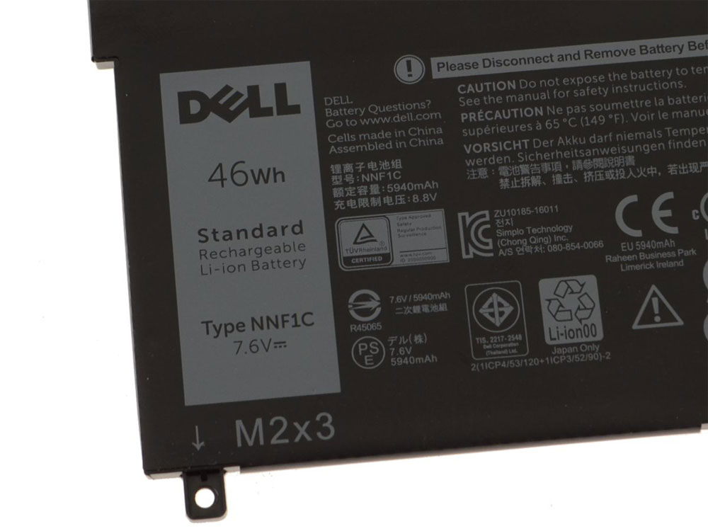 Original 46Wh Dell 0NNF1C NNF1C HMPFH Batería