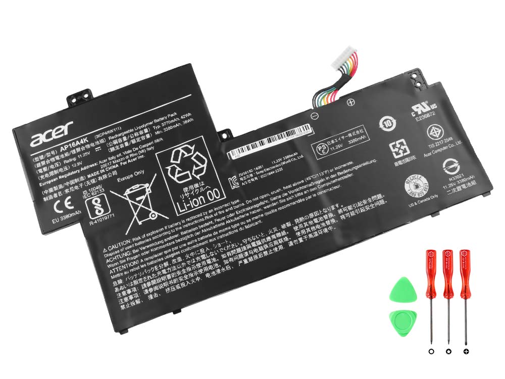 Original 42Wh 3770mAh Acer AP16A4K 3ICP4/68/111 Batería