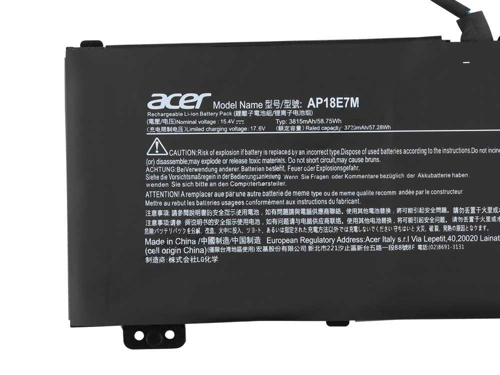 Original 3815mAh 58.75Wh Acer Aspire 7 A715-74G Batería