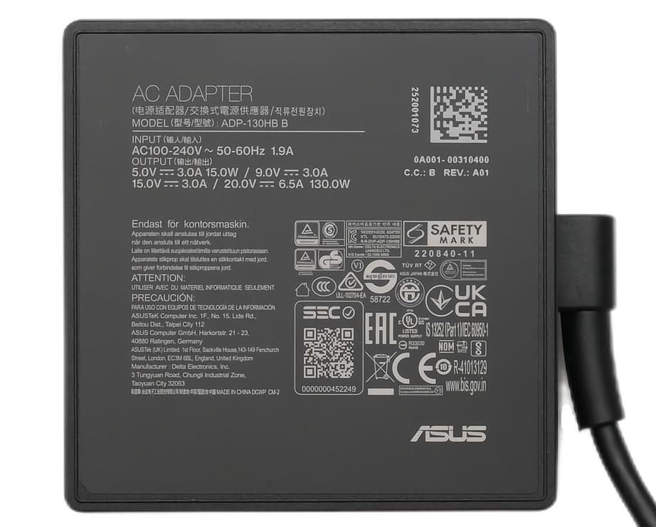 Original 130W USB-C Asus ADP-130HB B AC Adaptador Cargador + Cable