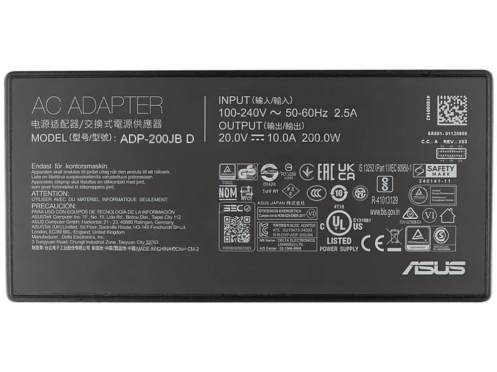 200W Original Asus 0A001-01121100 Rectangle Conn AC Adaptador + Cable
