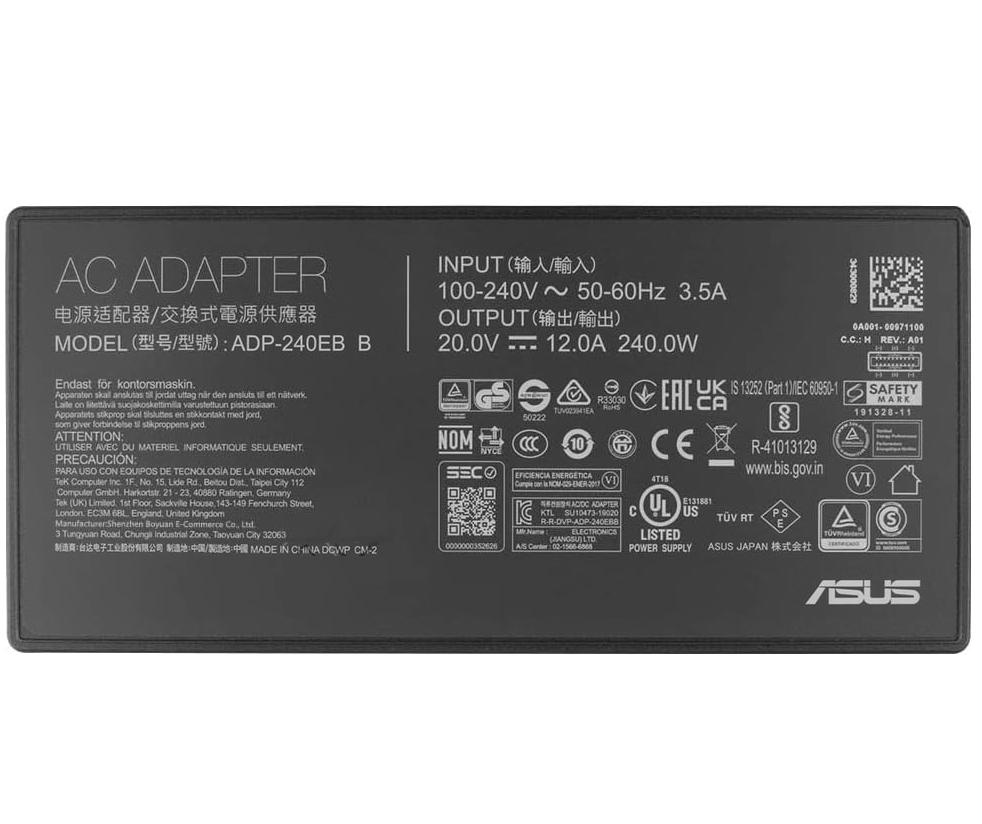 Original 240W Asus 0A001-01120600 Rectangle Conn Cargador AC Adaptador + Cable