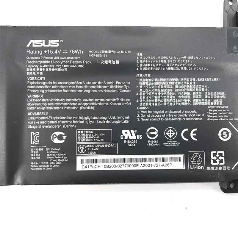 Original 4940mAh 76Wh Asus OB200-02770000M Batería
