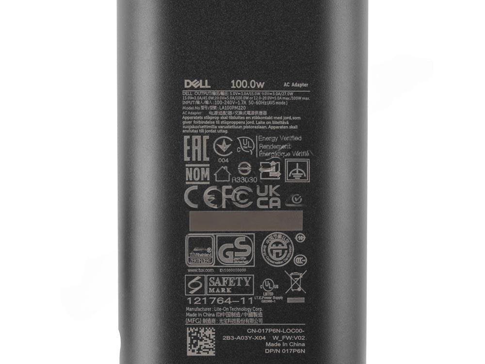 Original 100W USB-C Cargador Dell 14 Premium DA14250 AC Adaptador + Cable