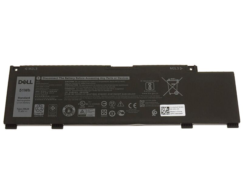 Original 51Wh 4255mAh Dell 266J9 0266J9 M4GWP Batería