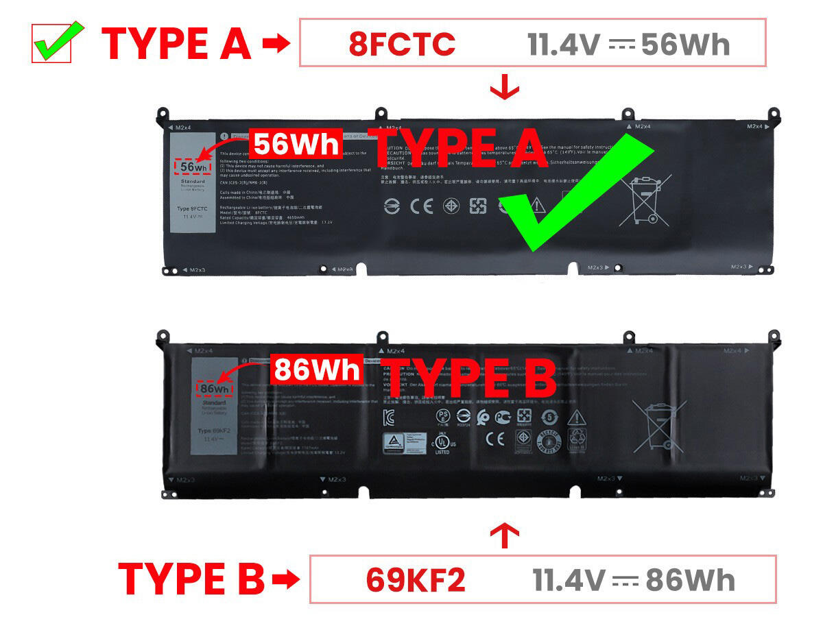 Original 4650mAh 56Wh Dell 3ICP7/73/64 Batería