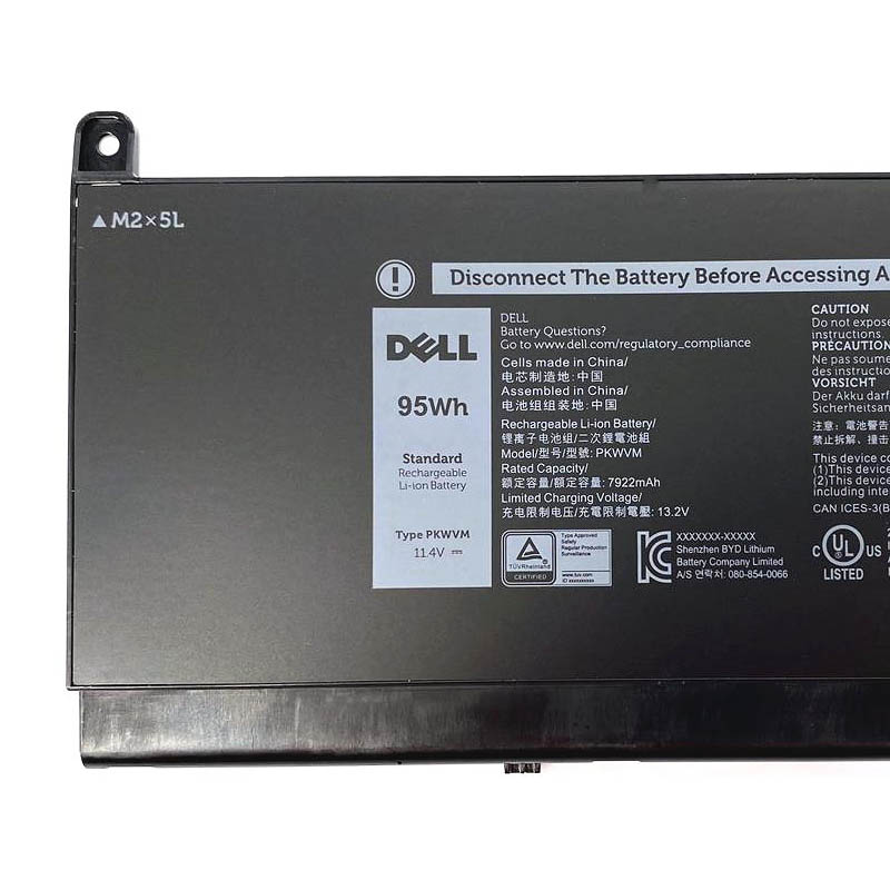 Original 95Wh Dell 3ICP5/62/85-2 Batería