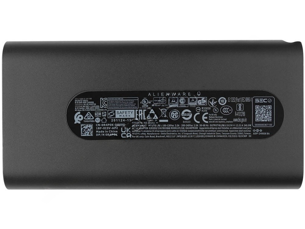 Original 240W Dell 0CTX6T CTX6T GaN AC Adaptador + Cable