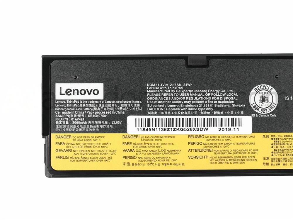 Original 2100mAh 24Wh Lenovo 01AV428 Batería