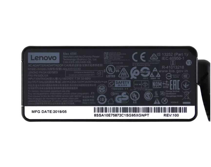 45W Lenovo ThinkPad Yoga 11e Chromebook 4th Gen 20HY AC Adaptador
