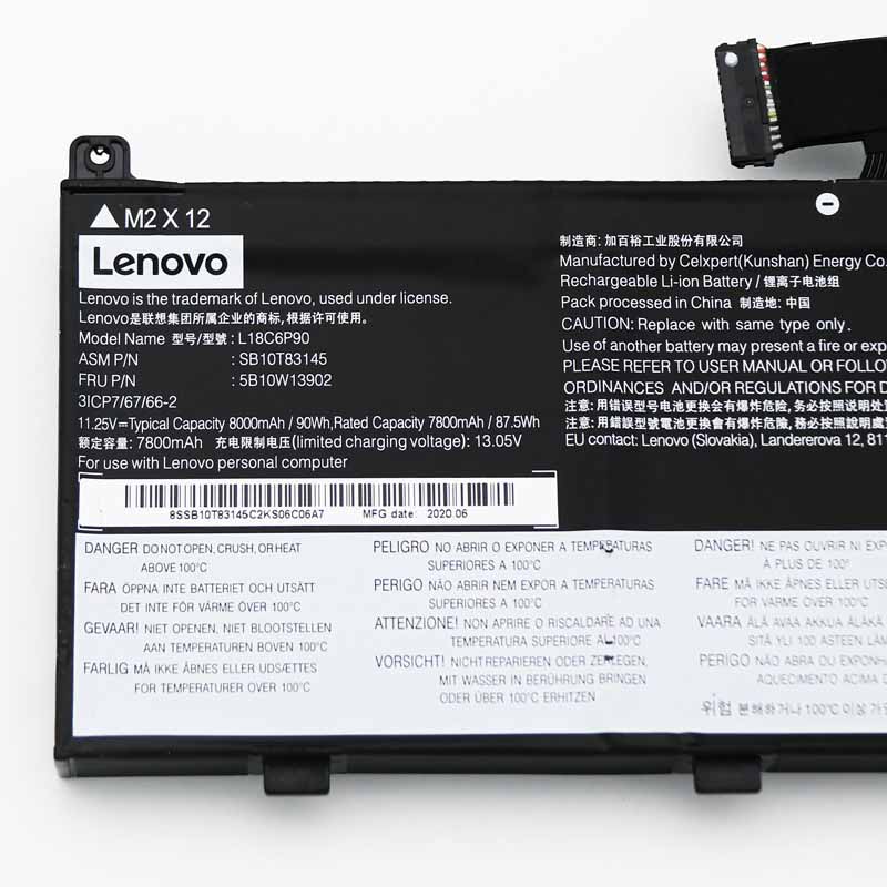 Original 8000mAh 90Wh Lenovo 3ICP7/67/66-2 Batería
