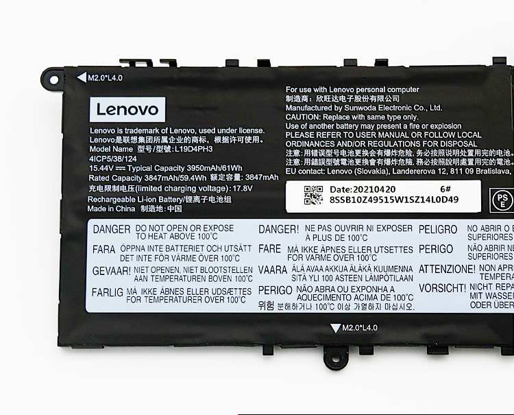 Original 61Wh 3950mAh Lenovo Yoga Slim 7 Pro 14ARH5 82LA Batería