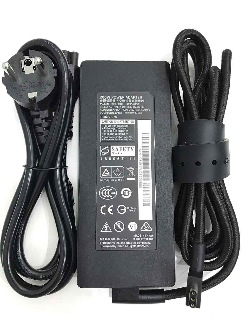Original 200W 19.5V 10.26A Razer RC30-0238 Adaptador Cargador + Cable Original 200W 19.5V 10.26A Razer RC30-0238 Adaptador Cargador + Cable