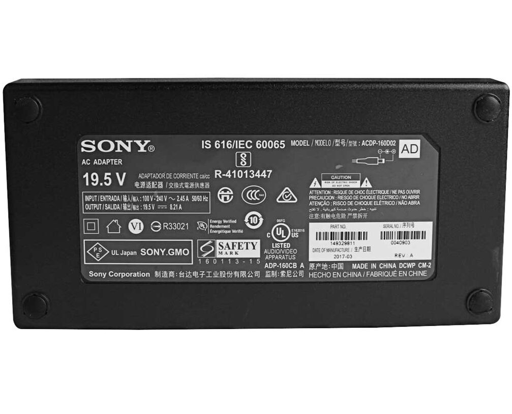 Original 160W 8.21A Sony 1-493-002-11 Adaptador Cargador + Cable